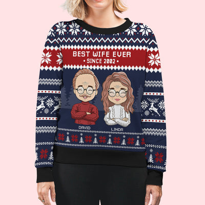 Best Husband/Wife Ever - Personalized Custom All-Over-Print Sweatshirt