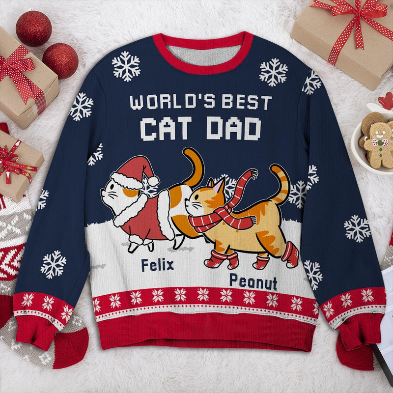 Best Cat Dad Mom Bundle - Personalized Custom All-Over-Print Sweatshirt
