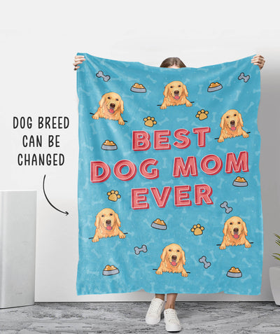 Best Dog Mom Ever - Personalized Custom Fleece Blanket, Dog Mom Gifts