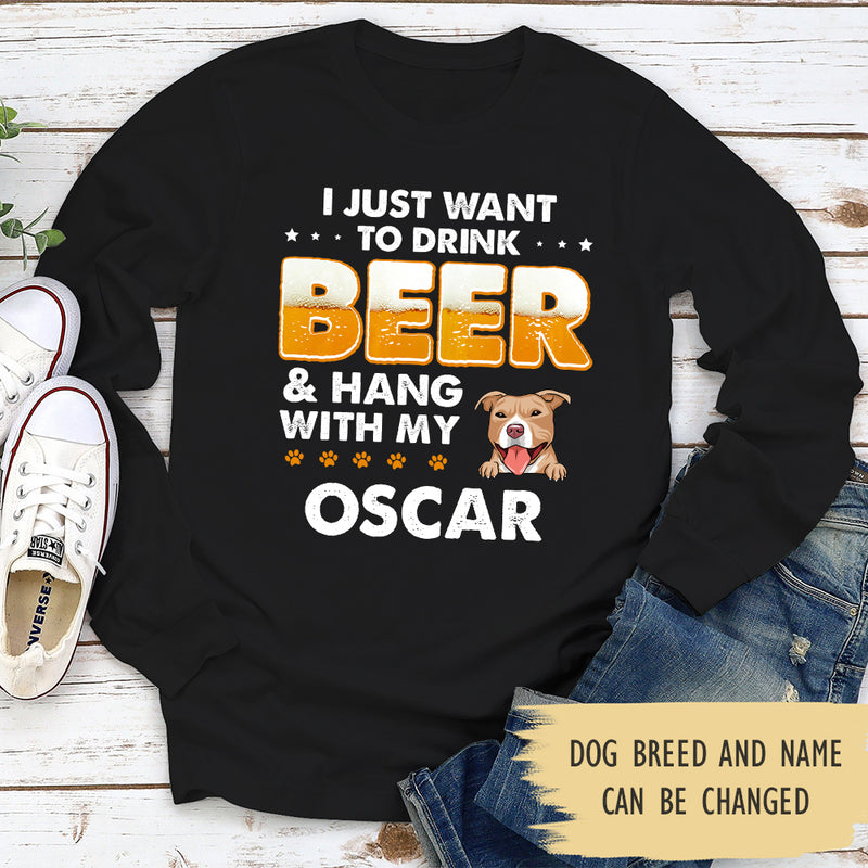 Beer And Dog - Personalized Custom Long Sleeve T-shirt