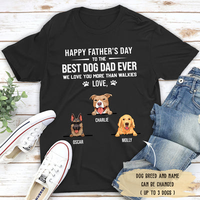 Best Dog Dad Ever 1 - Personalized Custom Unisex T-shirt