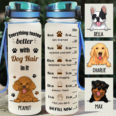 Dog Hair - Personalized Custom Water Tracker Bottle