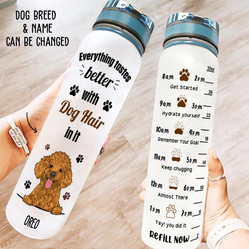 Dog Hair - Personalized Custom Water Tracker Bottle