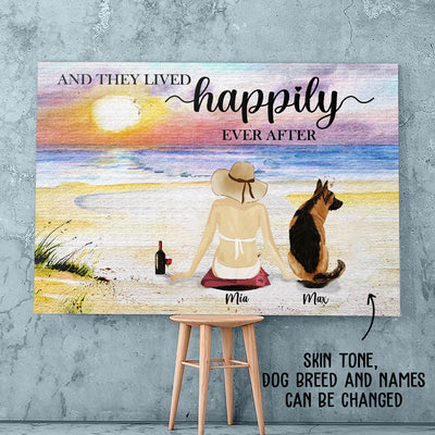 Beach And Dog - Personalized Custom Canvas
