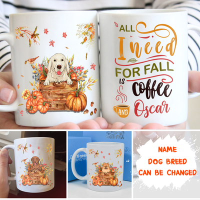 Fall, Coffee And Dog - Personalized Custom Coffee Mug