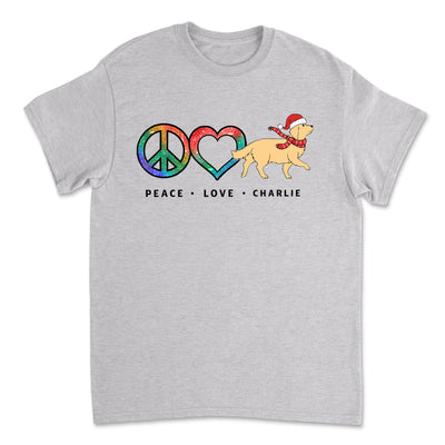 Peace Love Christmas Pattern - Personalized Custom Unisex T-shirt