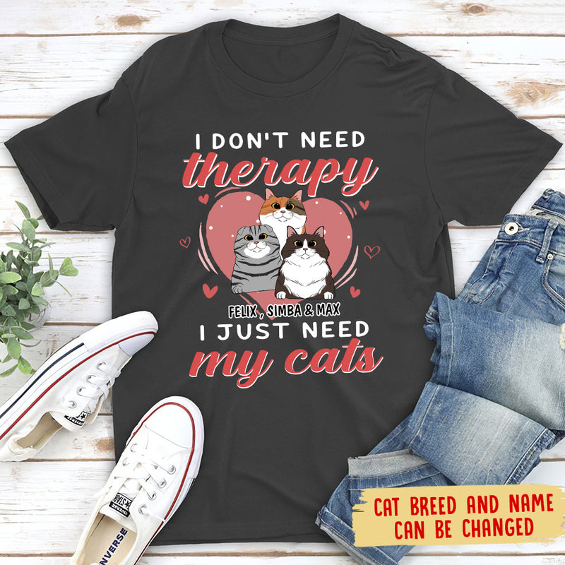 Therapy And Cats - Personalized Custom Unisex T-shirt