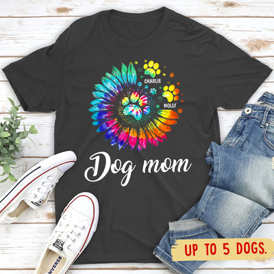 Dog Mom Pawprint - Personalized Custom Unisex T-shirt