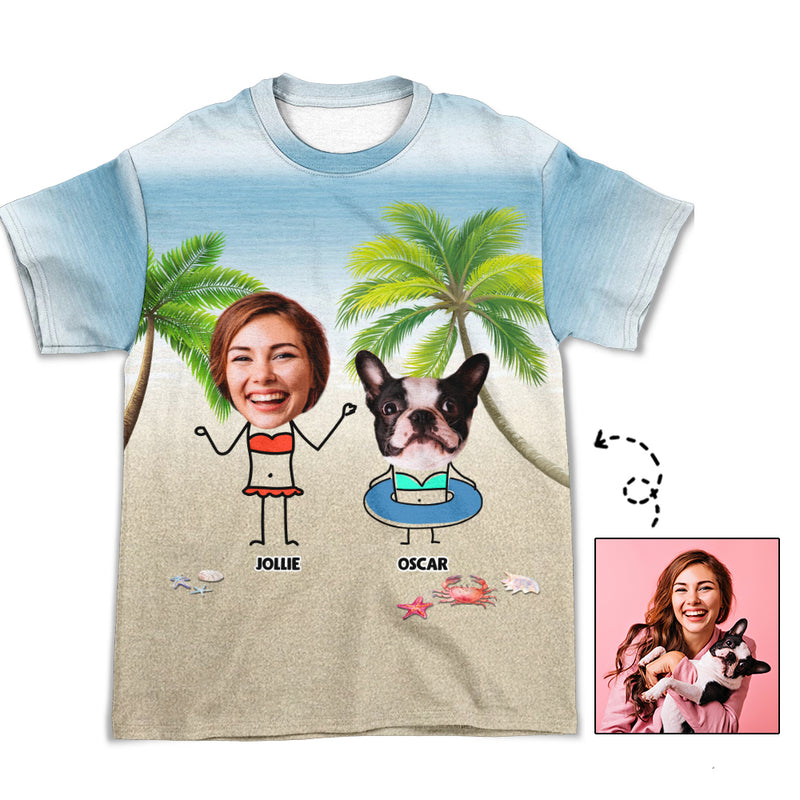 You, Me And Fur Baby - Personalized Custom Photo All-over-print T-shirt