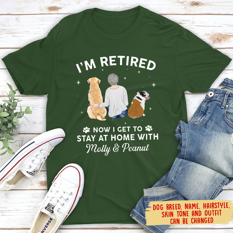 Stay At Home With Dog - Personalized Custom Premium T-shirt