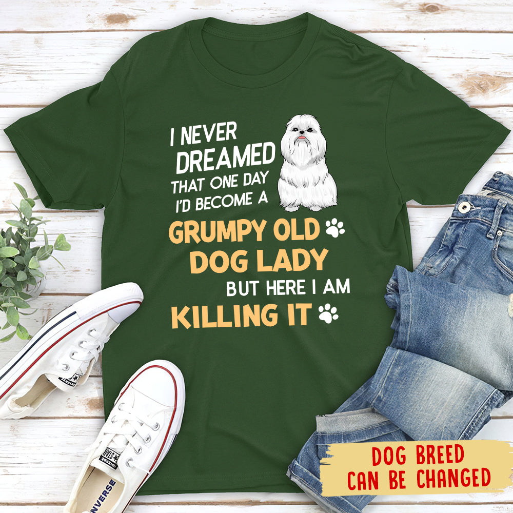 Grumpy Old Dog Lady - Personalized Custom Unisex T-shirt 