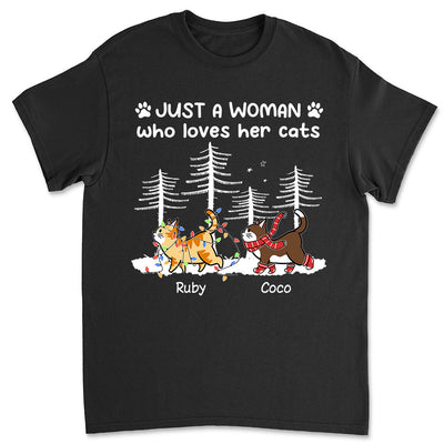 A Girl Who Loves Cats- Personalized Custom Unisex T-shirt