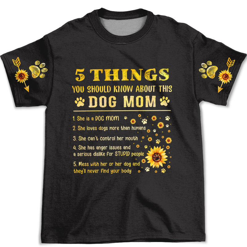 5 Things About This Dog Mom - All-over-print T-shirt