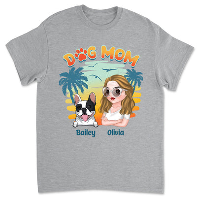 Dog Mom Gradient - Personalized Custom Unisex T-shirt