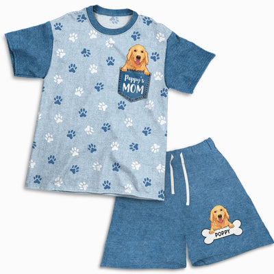 Dog Mom Pocket Pattern - Personalized Custom Short Pajama Set