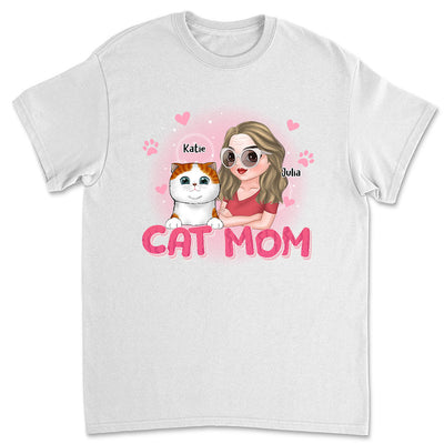 Cat Mom Cartoon - Personalized Custom Unisex T-shirt