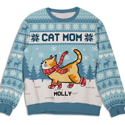 Winter Cat Mint - Personalized Custom All-Over-Print Sweatshirt