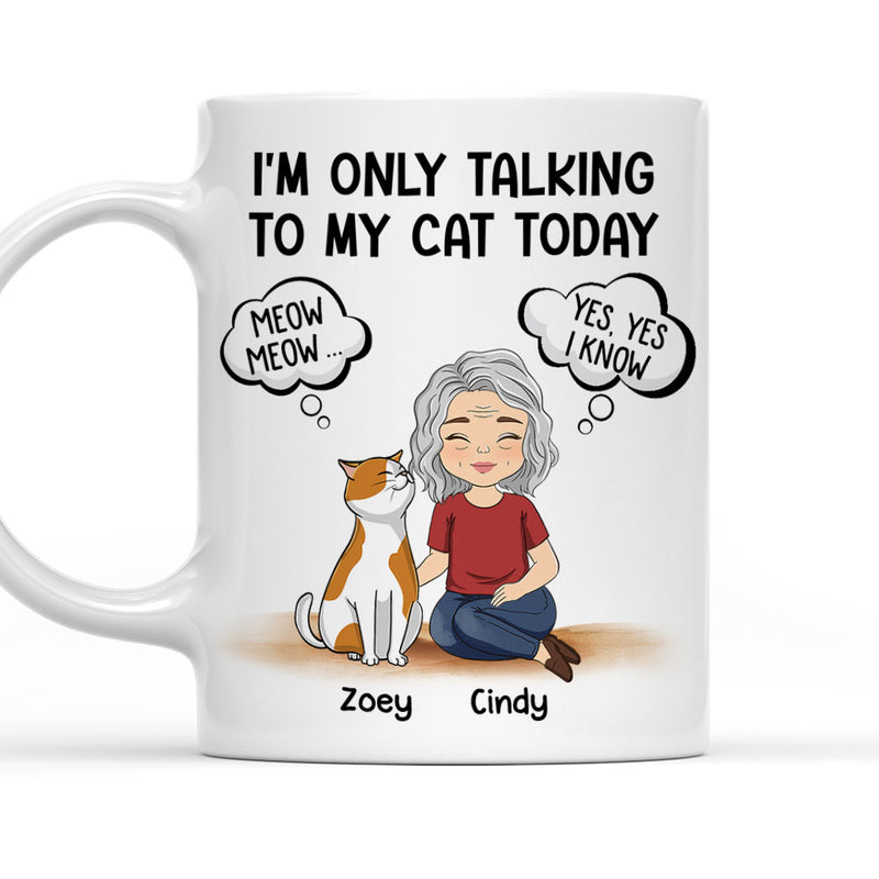 Talking To Cats Cartoon - Personalized Custom Coffee Mug