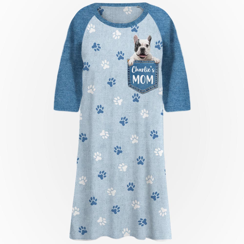 Pocket Dog Mom Photo - Personalized Custom 3/4 Sleeve Dress – PAWSIONATE