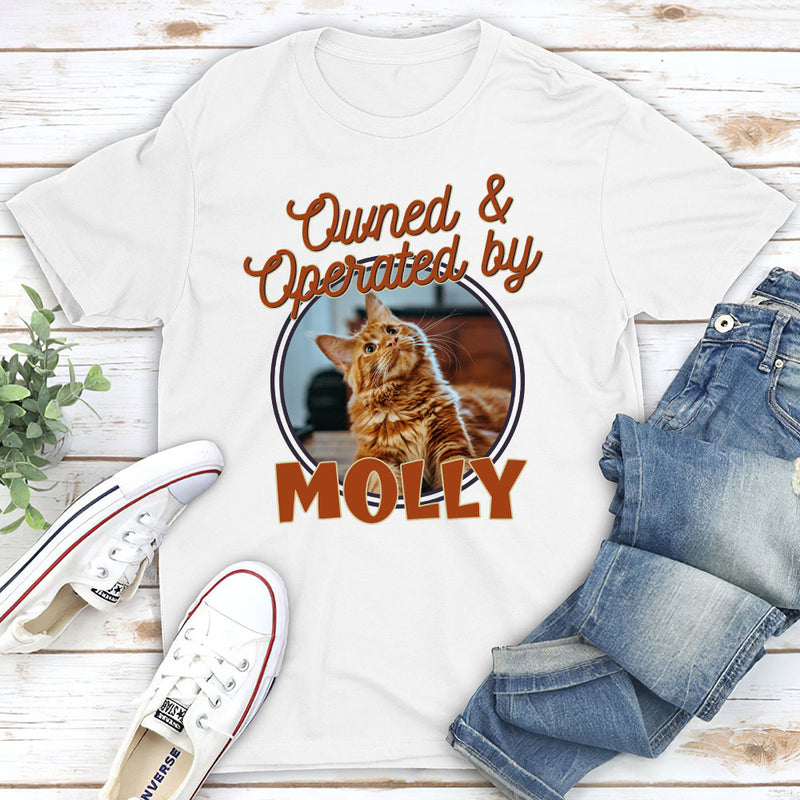 Cat Owned Operated - Personalized Custom Unisex T-shirt