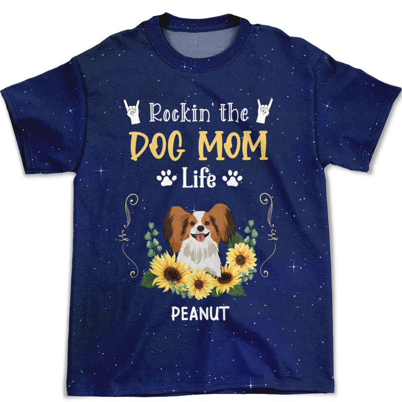 Dog Mom Life Floral - Personalized Custom All-over-print T-shirt