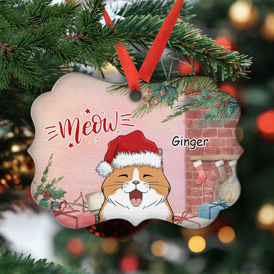 Meow Christmas Cat - Personalized Custom Aluminum Ornament