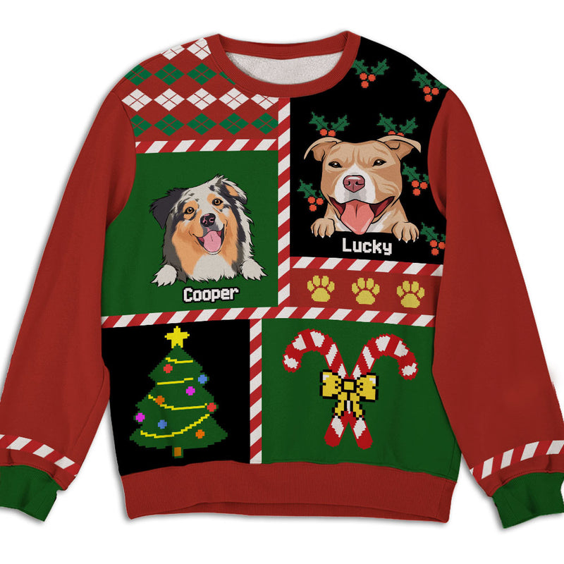 Peeking Dog Patchwork - Personalized Custom All-Over-Print Sweatshirt