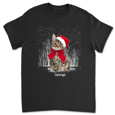 Winter Cat Photo - Personalized Custom Unisex T-shirt