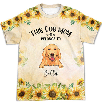 Dog Mom Sunflower Pattern - Personalized Custom All-over-print T-shirt