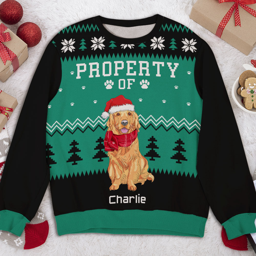 Dog Property Custom Pet Lover Personalized Christmas Ugly Sweatshirt
