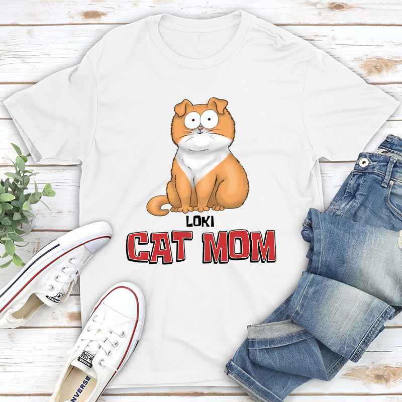 Red Cat Mom - Personalized Custom Unisex T-shirt