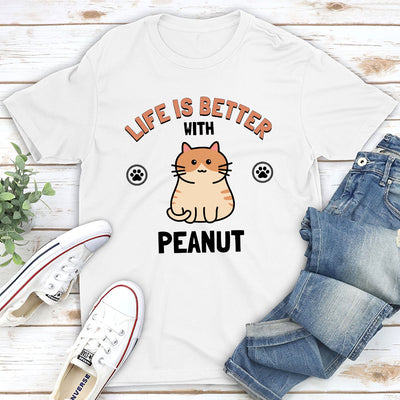 Life With Cats - Personalized Custom Unisex T-shirt