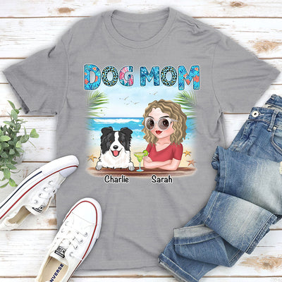Dog Mom Summer - Personalized Custom Unisex T-shirt
