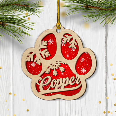 Family And Pet Ornament 1 - Personalized Custom 2-layered Wood Ornament