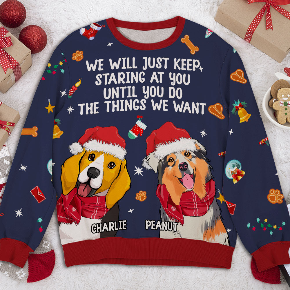 I See You Christmas Personalized Custom Pet Dog Jumper Ugly Sweatshirt