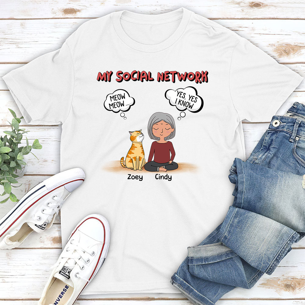 My Social Network Custom Pets Lover Personalized Cats Owner Life Unisex T-shirt
