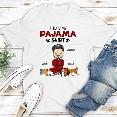 Sleeping Pet Pajama Shirt - Personalized Custom Unisex T-shirt