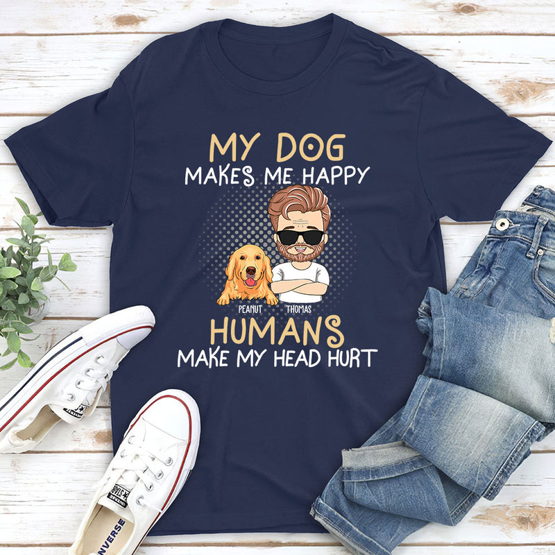 My Dog Vs Humans - Personalized Custom Unisex T-shirt