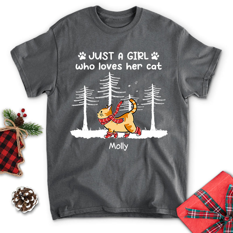 A Girl Who Loves Cats- Personalized Custom Unisex T-shirt