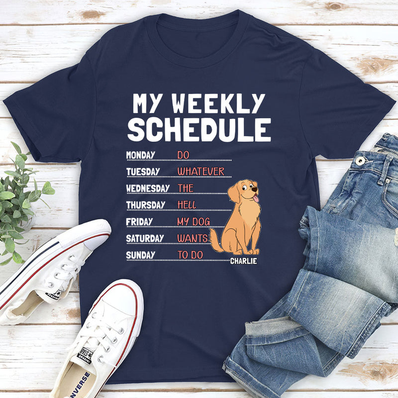 My Weekly Schedule - Personalized Custom Unisex T-shirt