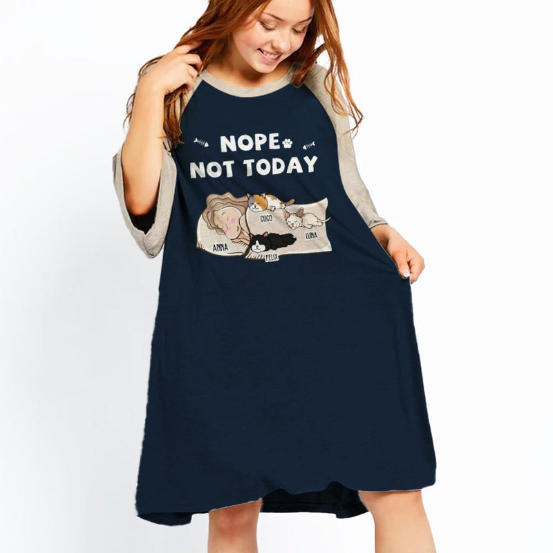 Nope Not Today - Personalized Custom 3/4 Sleeve Dress