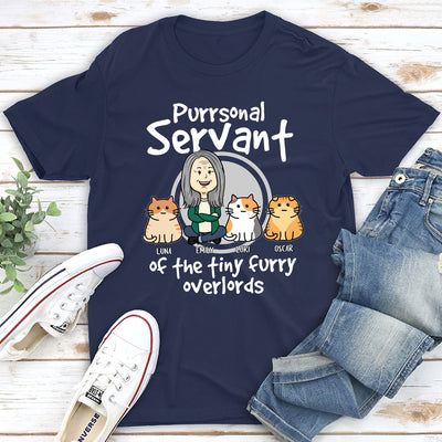 Cat Purrsonal Servant - Personalized Custom Unisex T-shirt