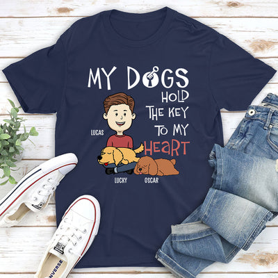 My Dog Holds The Key To My Heart - Personalized Custom Unisex T-shirt