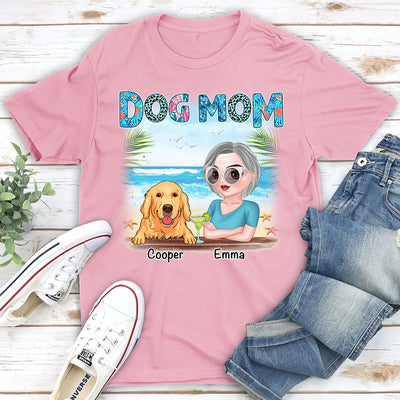 Dog Mom Summer - Personalized Custom Unisex T-shirt
