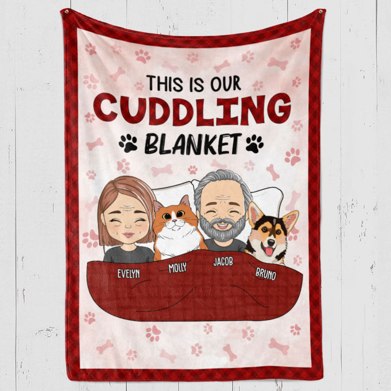 Couple Cuddling Blanket - Personalized Custom Fleece Blanket