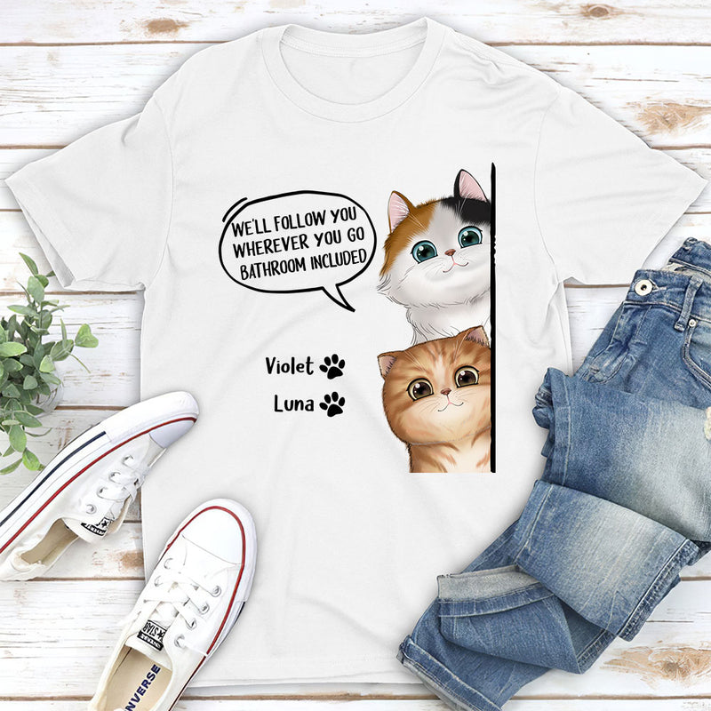 Cat Follow You - Personalized Custom Unisex T-shirt
