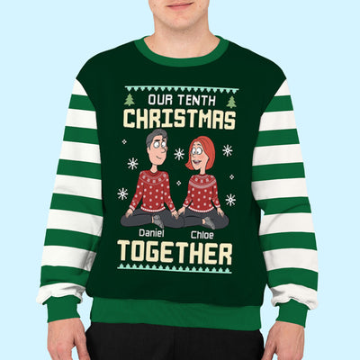 Our First Christmas - Personalized Custom All-Over-Print Sweatshirt