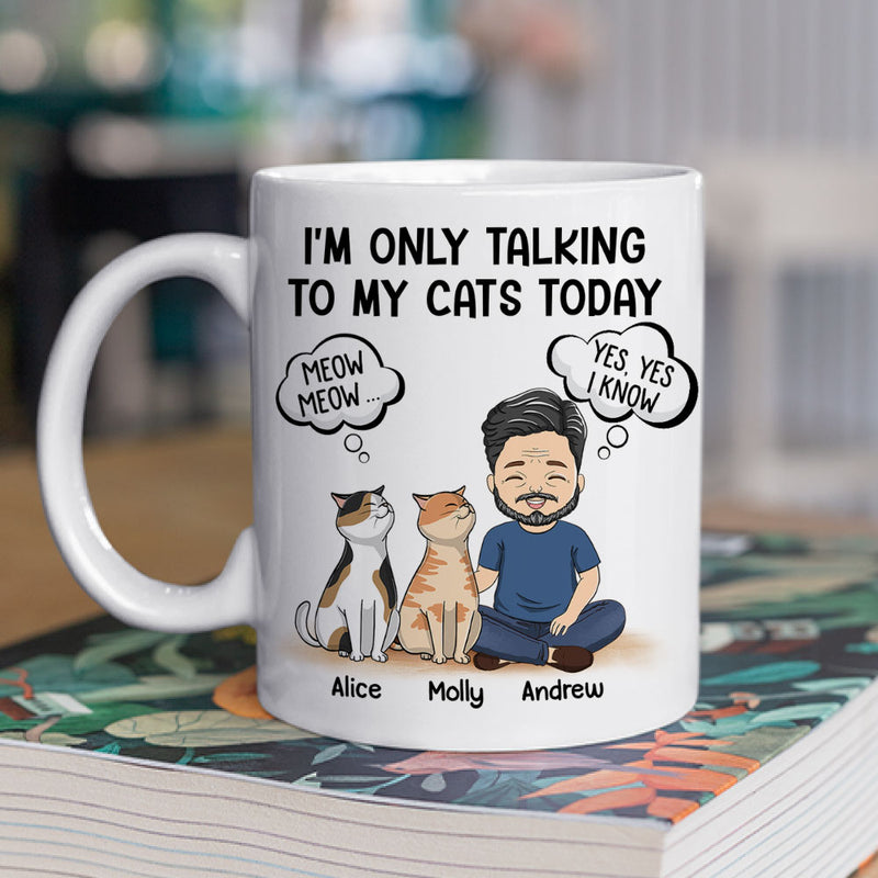 Talking To Cats Cartoon - Personalized Custom Coffee Mug
