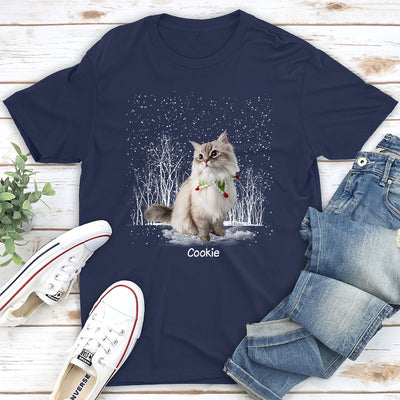 Winter Cat Photo - Personalized Custom Unisex T-shirt