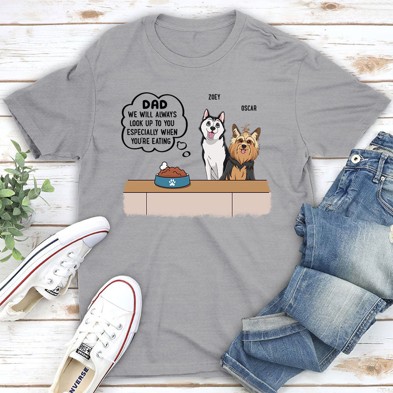 Dogs Looking Up - Personalized Custom Unisex T-shirt